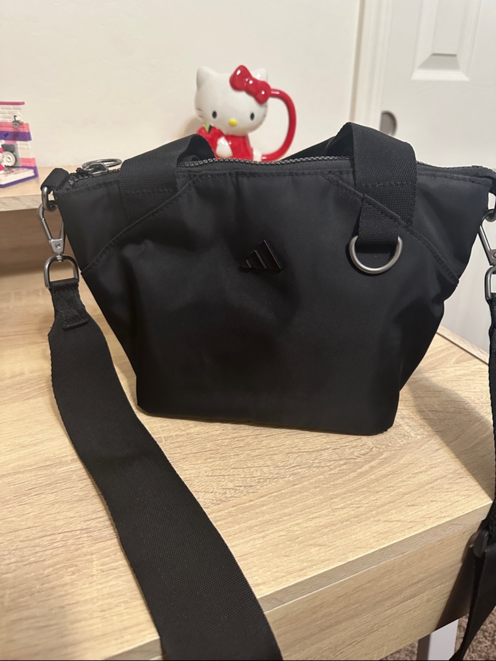 adidas Black Petite Crossbody Tote with Shoulder Strap